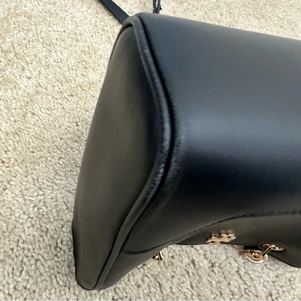 Tory Burch Carter Small Tote‎ Crossbody Bag in Black VGUC